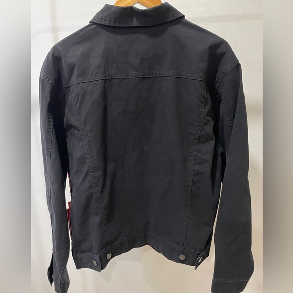 Red Label Large Black Jean Jacket Men’s Button Up Denim By Patrol Jacket New - Picture 2 of 13